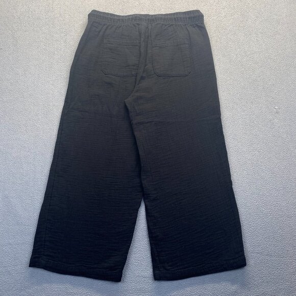 Old Navy Wide Leg Women’s Pants Size Large Black Stretch Pockets,Drawstring - Picture 2 of 8